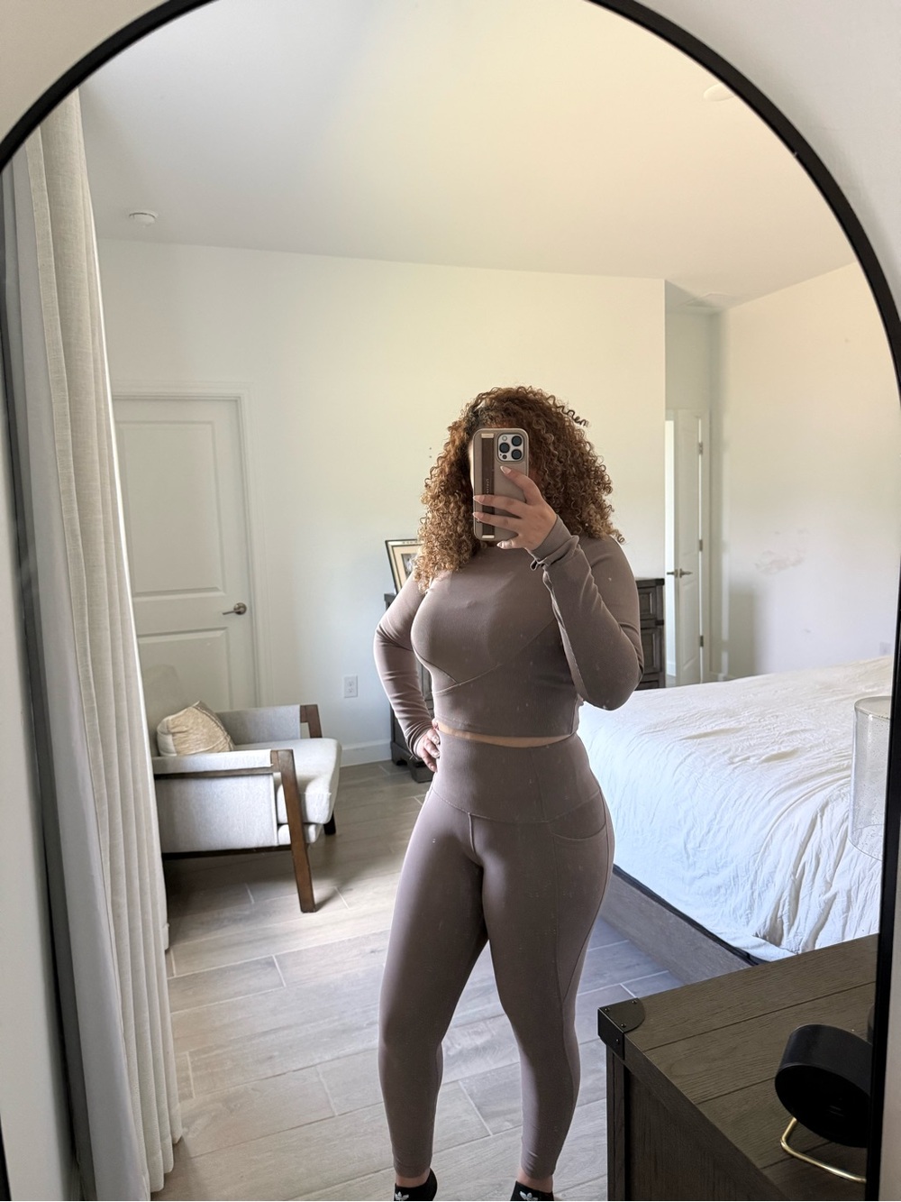Move Theology Ribbed 2 Piece Set Mauve Taupe M